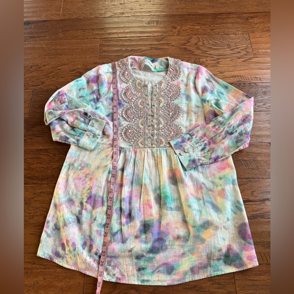 Soft Surroundings Pastel Tie Dye Beaded Tunic‎ Top - Picture 15 of 15